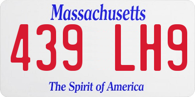 MA license plate 439LH9