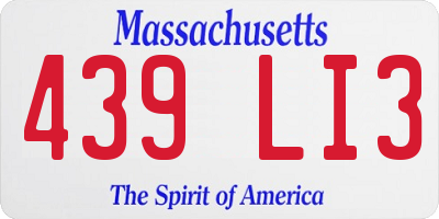 MA license plate 439LI3