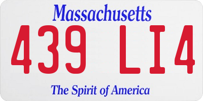 MA license plate 439LI4