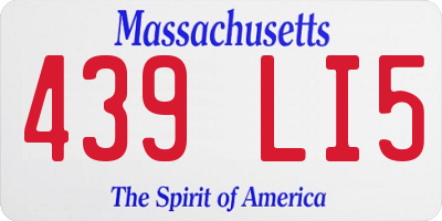 MA license plate 439LI5