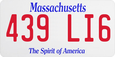 MA license plate 439LI6