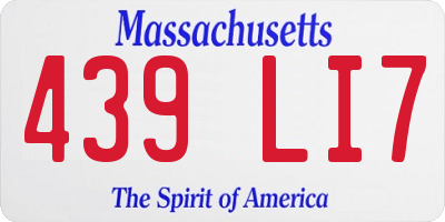 MA license plate 439LI7