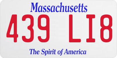 MA license plate 439LI8
