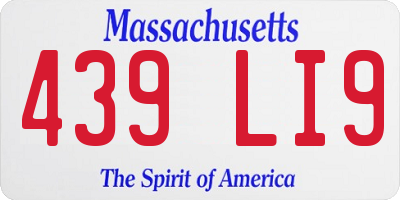 MA license plate 439LI9