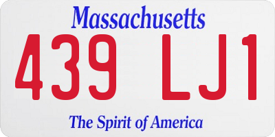 MA license plate 439LJ1