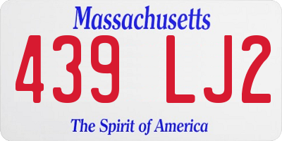 MA license plate 439LJ2