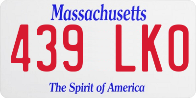 MA license plate 439LK0