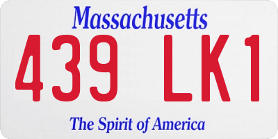 MA license plate 439LK1