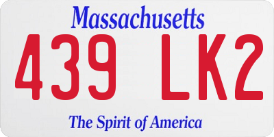 MA license plate 439LK2