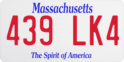 MA license plate 439LK4