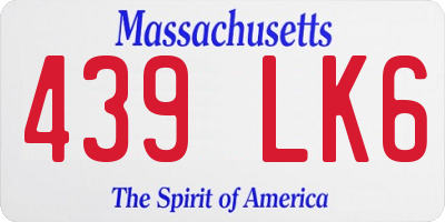 MA license plate 439LK6