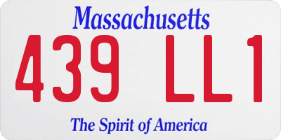 MA license plate 439LL1