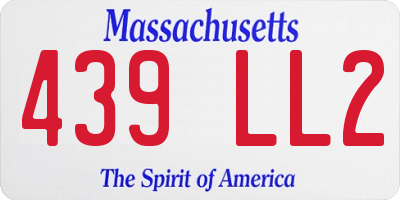 MA license plate 439LL2