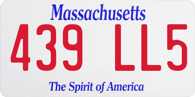 MA license plate 439LL5