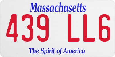 MA license plate 439LL6