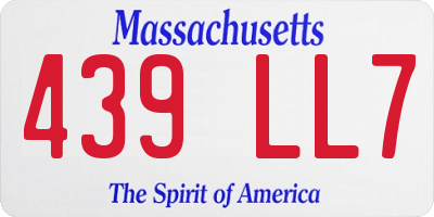 MA license plate 439LL7