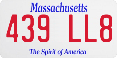 MA license plate 439LL8