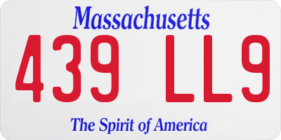 MA license plate 439LL9