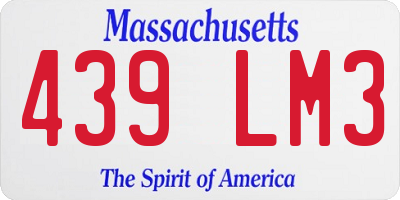 MA license plate 439LM3