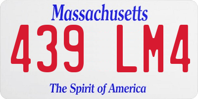 MA license plate 439LM4