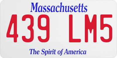 MA license plate 439LM5