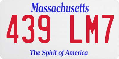 MA license plate 439LM7