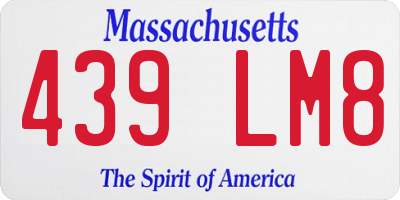 MA license plate 439LM8