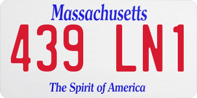 MA license plate 439LN1
