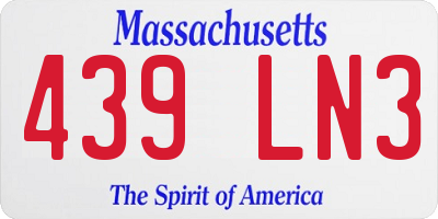 MA license plate 439LN3