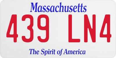 MA license plate 439LN4
