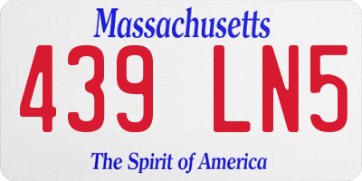 MA license plate 439LN5