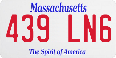 MA license plate 439LN6
