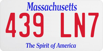 MA license plate 439LN7