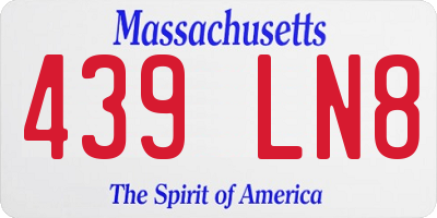 MA license plate 439LN8