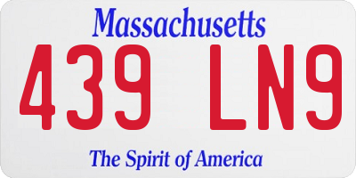 MA license plate 439LN9
