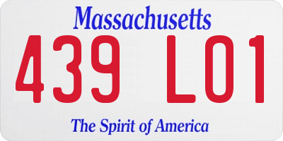 MA license plate 439LO1