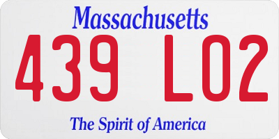 MA license plate 439LO2