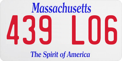 MA license plate 439LO6