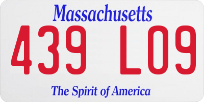 MA license plate 439LO9