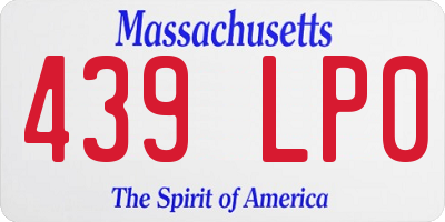 MA license plate 439LP0