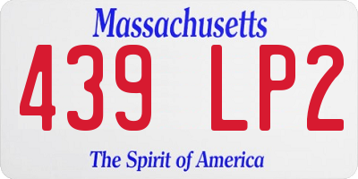 MA license plate 439LP2