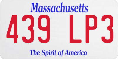 MA license plate 439LP3