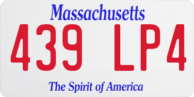 MA license plate 439LP4
