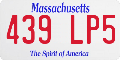 MA license plate 439LP5