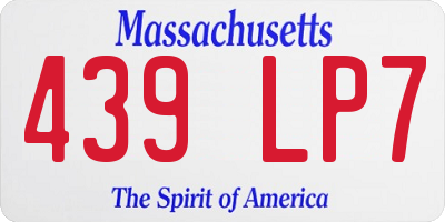 MA license plate 439LP7