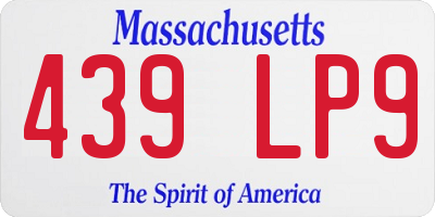 MA license plate 439LP9