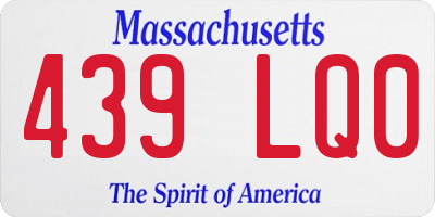 MA license plate 439LQ0
