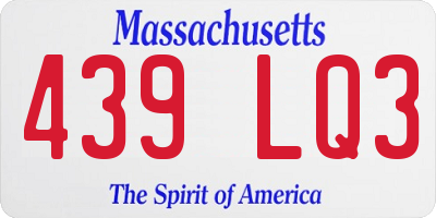 MA license plate 439LQ3
