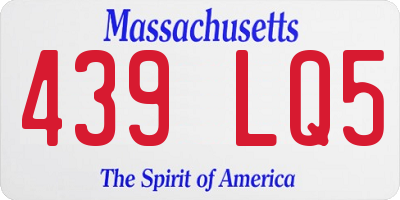 MA license plate 439LQ5