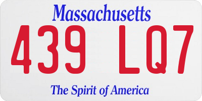 MA license plate 439LQ7